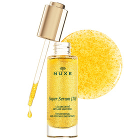 NUXE Super Serum front bottle showing packaging and label, promotes botanical effectiveness