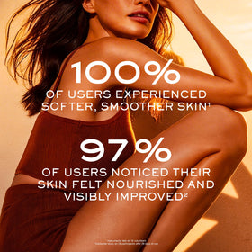 NUXE texture closeup on skin showing smooth satin finish benefit