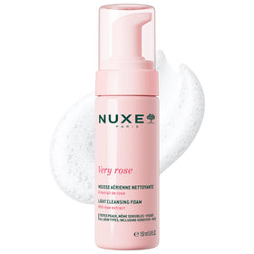 NUXE front packaging of Very Rose Cleansing Foam showing bottle and label benefit gentle cleansing