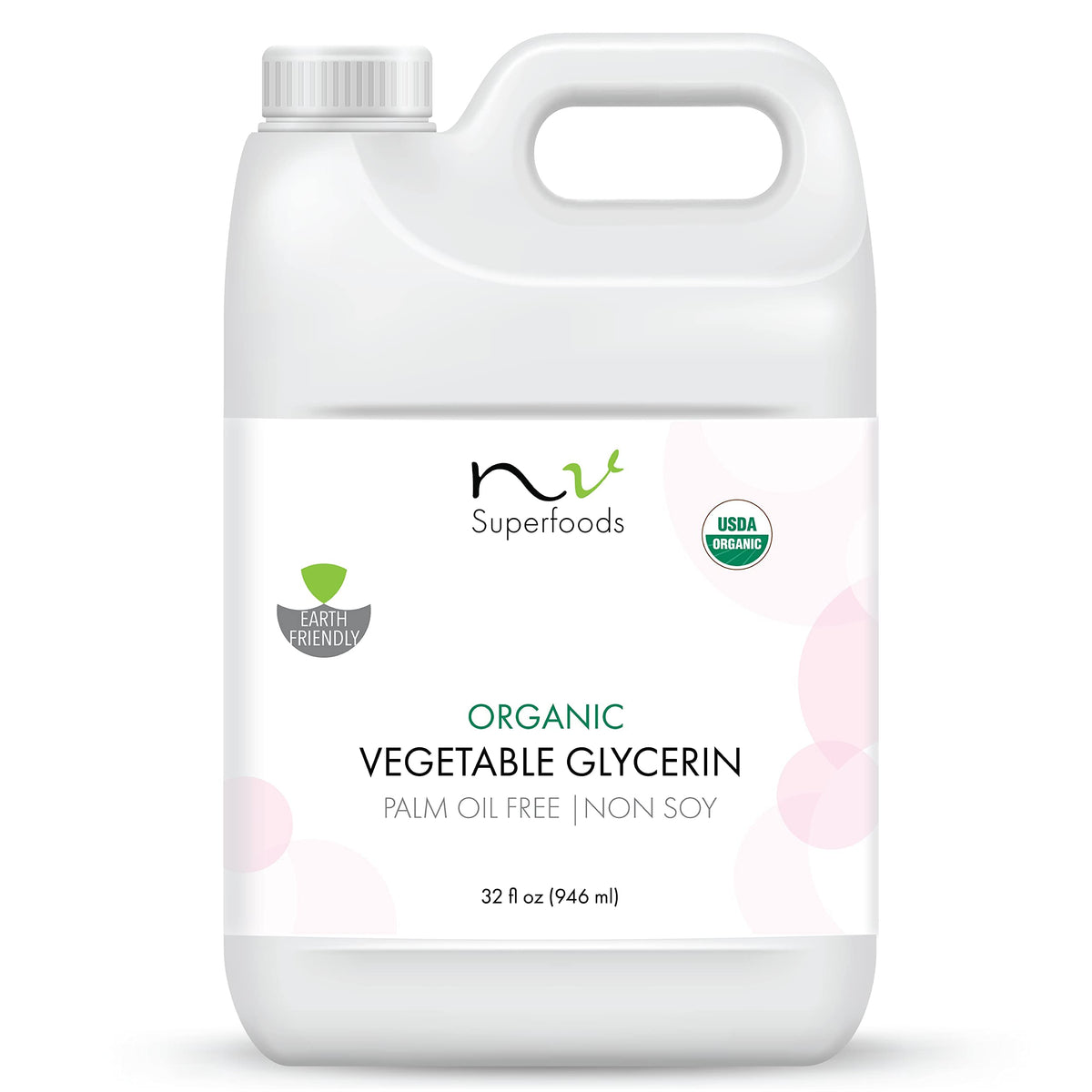 NV Superfoods front label bottle showing organic certification and clean design benefits clarity