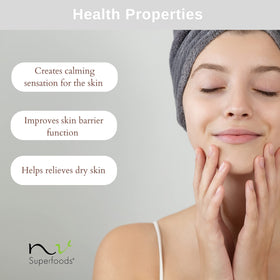 NV Superfoods texture shot with viscous drip highlighting moisturizing, non-greasy consistency