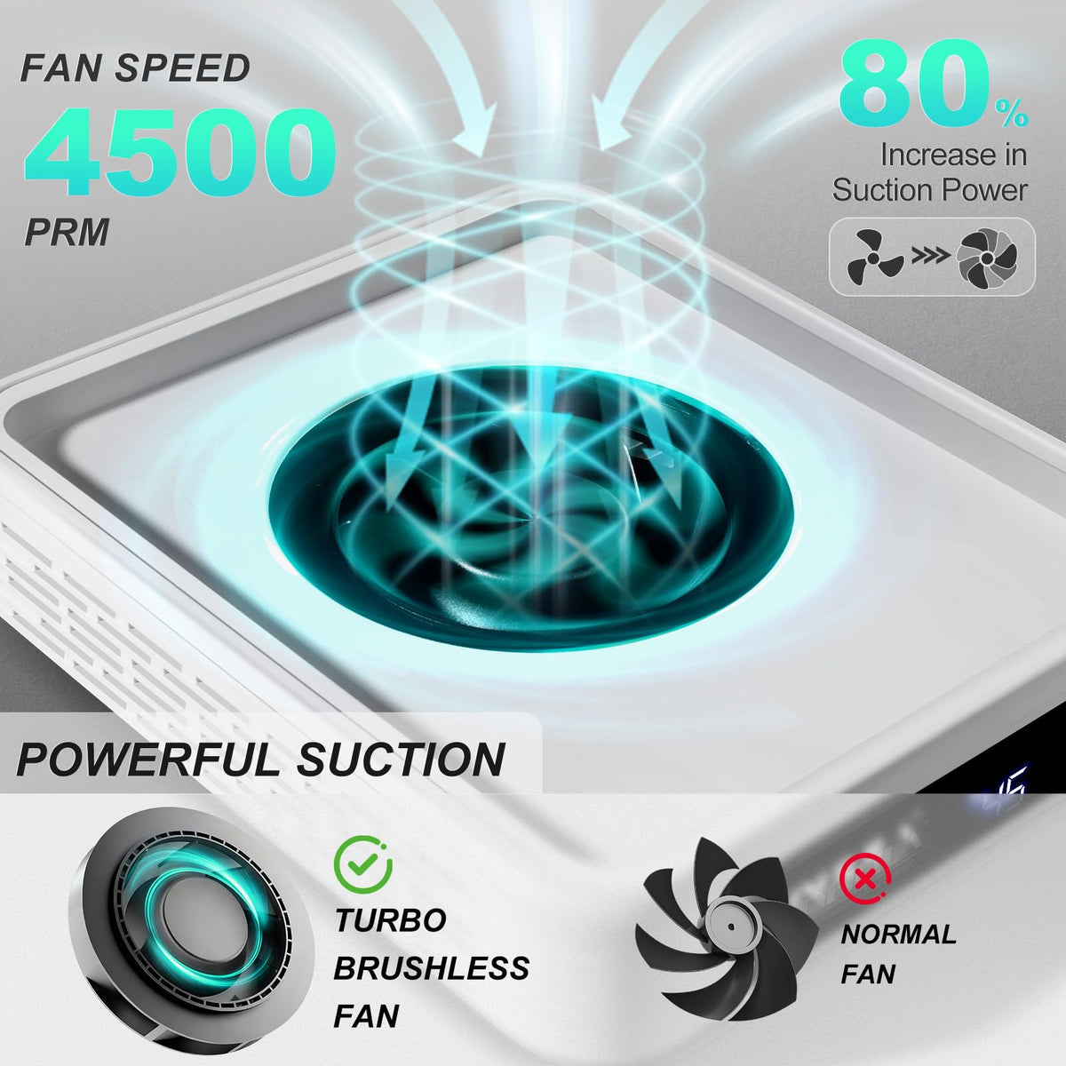 NXJ INFILILA LED display and control knob showing speed readout for precise suction control