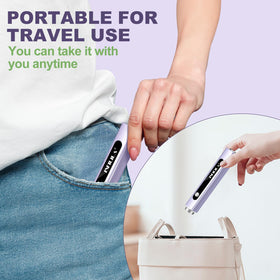 NXJ INFILILA scale next to a hand indicating palm-sized travel convenience