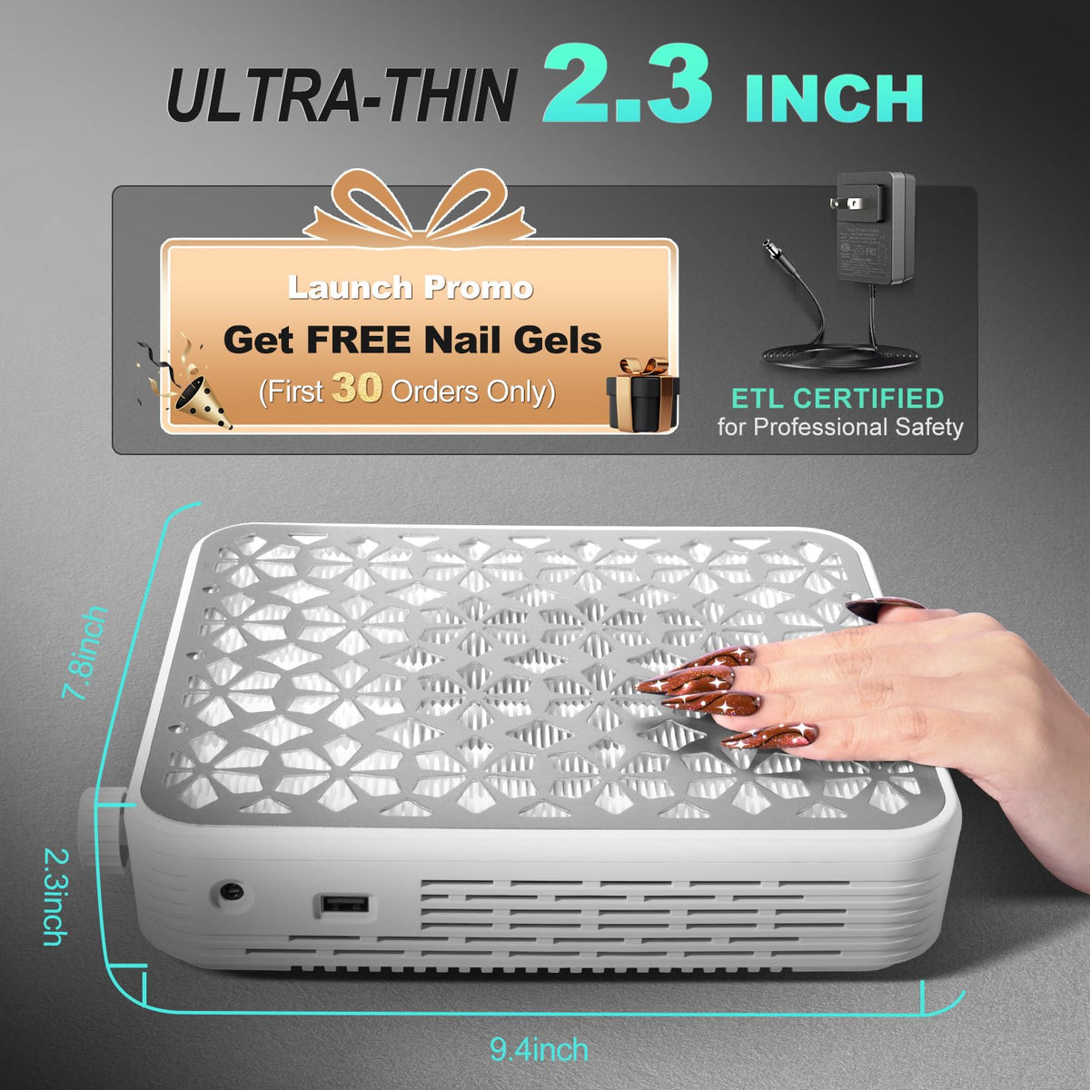 NXJ INFILILA slim side profile demonstrating ultra-thin 2.3 inch footprint to save space