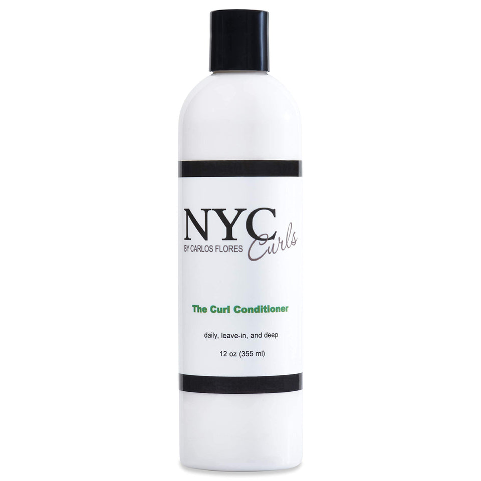 NYC Curls front packaging showing label and 12 fl oz size, clear product benefits