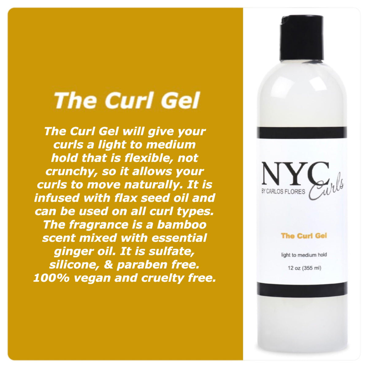 NYC Curls texture close-up highlighting gel consistency and slip