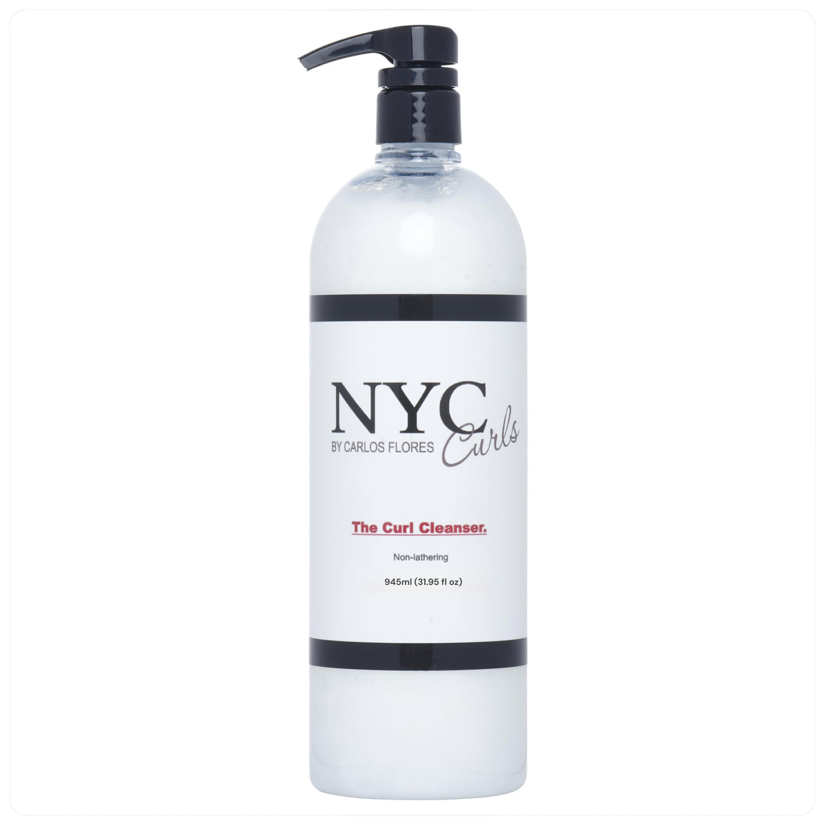 NYC Curls front bottle shot showing product label and size, highlights gentle cleansing