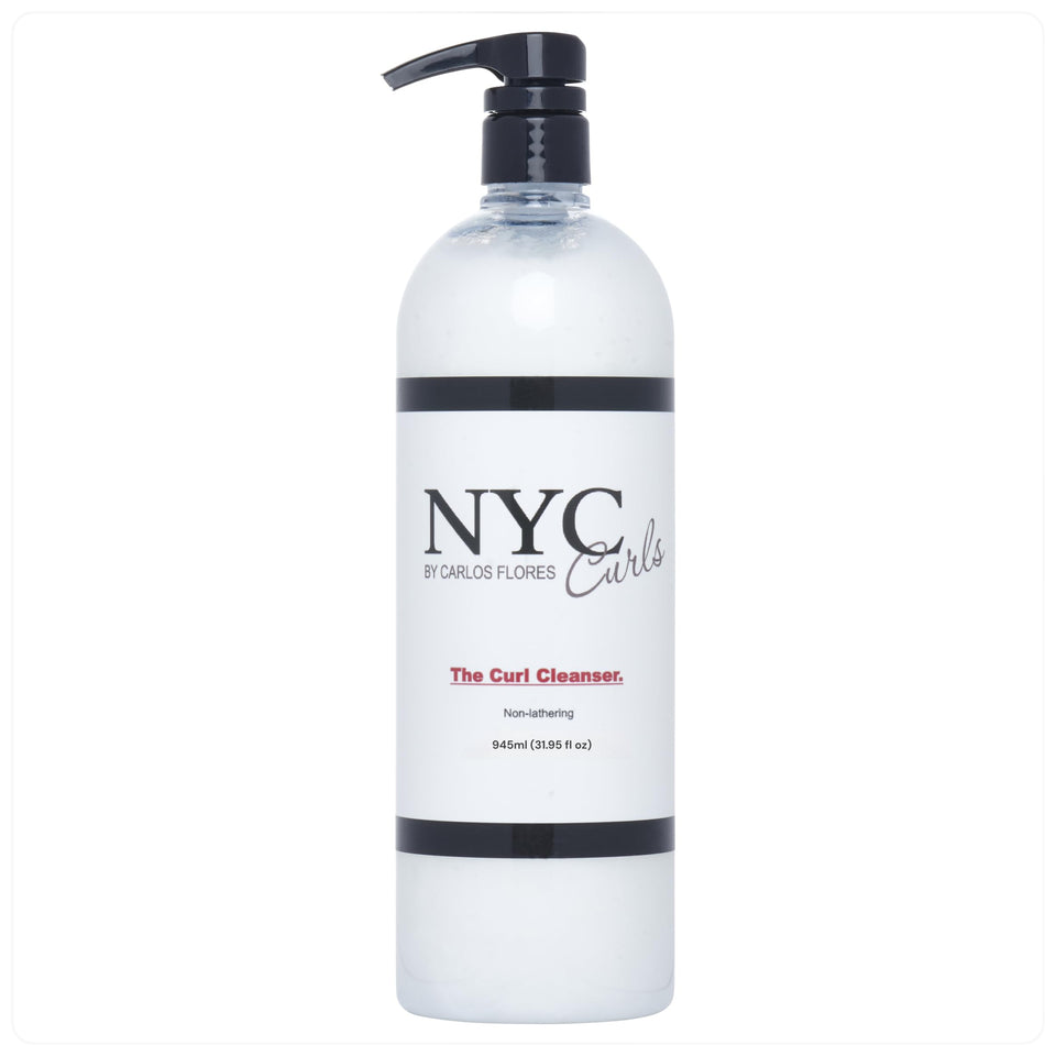 NYC Curls front bottle shot showing product label and size, highlights gentle cleansing
