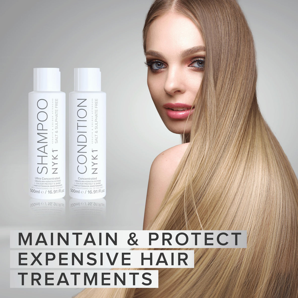NYK1 used on extensions demonstrating tangle-free, bond-safe benefit