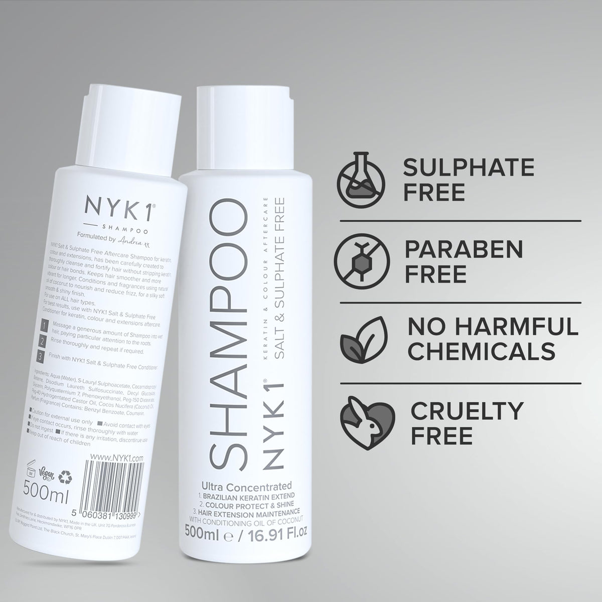 NYK1 500ml bottle in hand showing true size and travel-friendly benefit