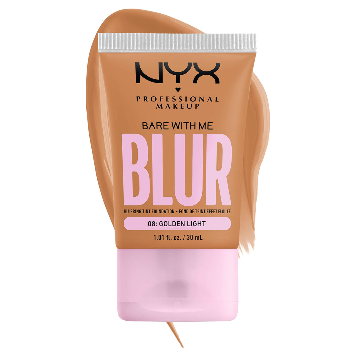 NYX PROFESSIONAL MAKEUP bottle label detail highlighting ingredients list