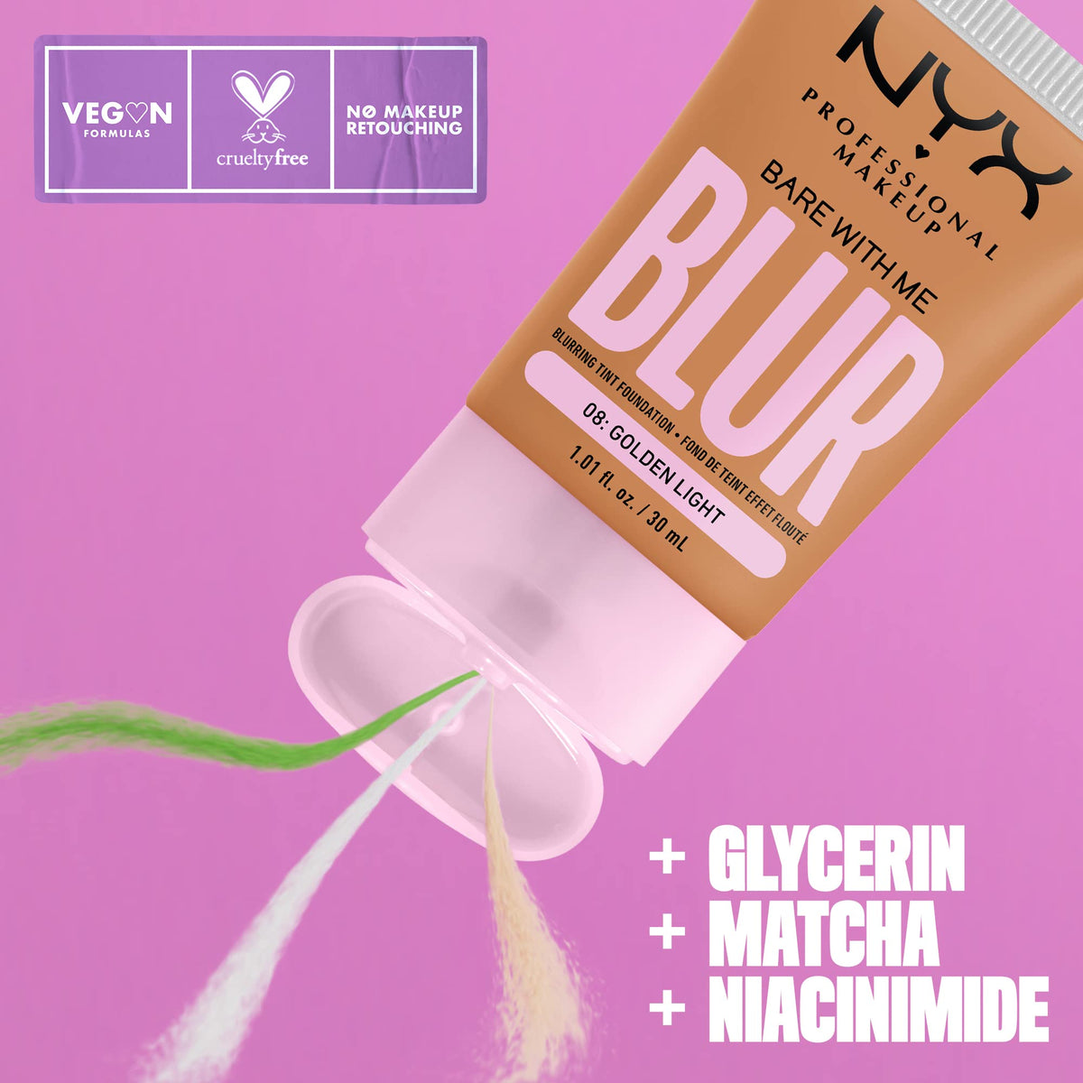 NYX PROFESSIONAL MAKEUP texture close-up illustrating smooth, blurred finish