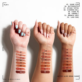NYX PROFESSIONAL MAKEUP arm swatches showing color payoff and blendability for shade choice