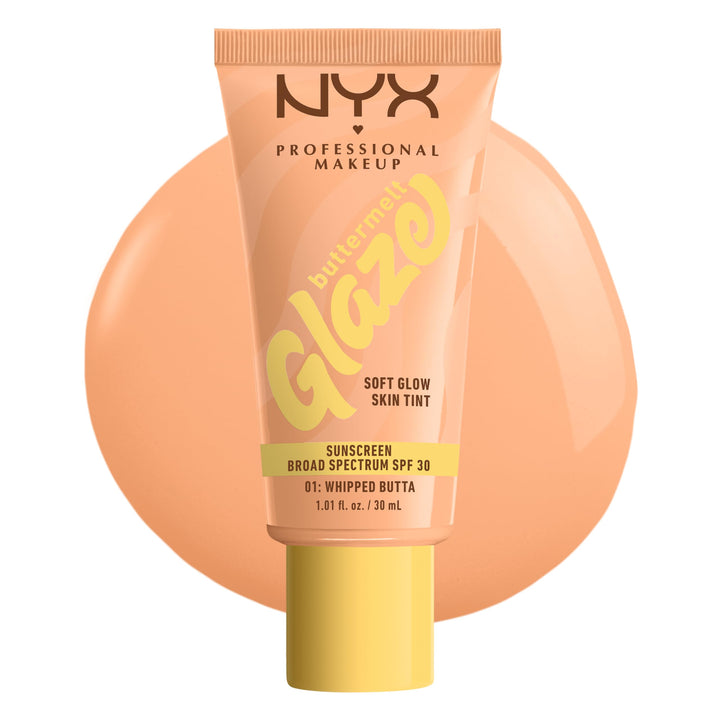 NYX PROFESSIONAL MAKEUP front tube showing product packaging and benefits