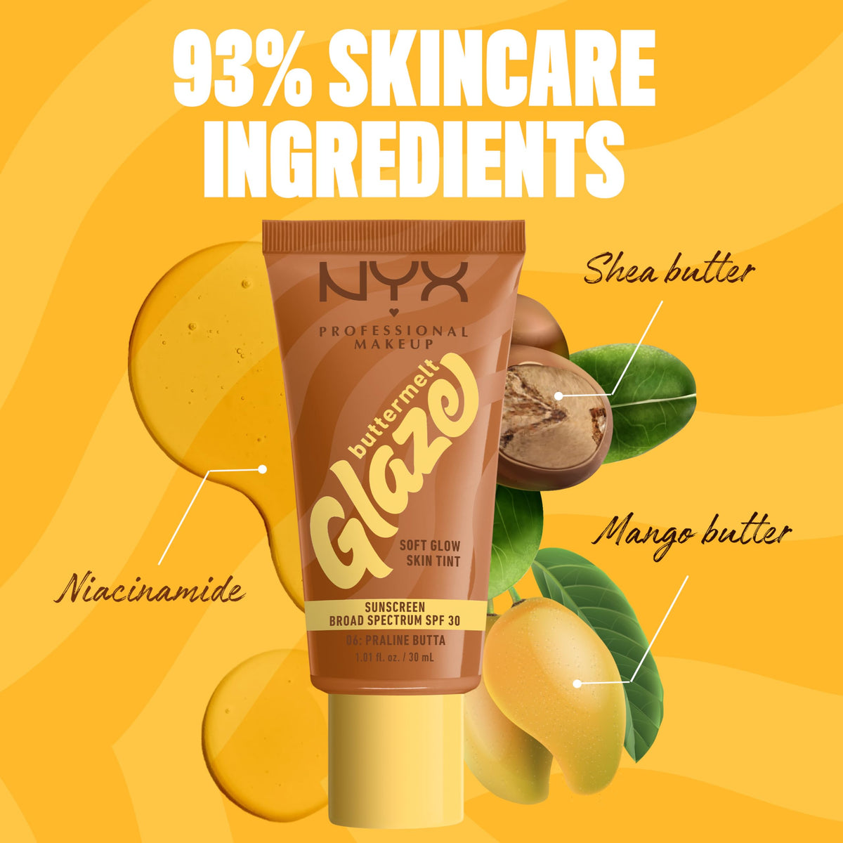 NYX PROFESSIONAL MAKEUP applied on cheek close-up showing natural glazed finish
