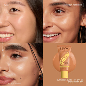NYX PROFESSIONAL MAKEUP application on hand demonstrating hydrating, non-greasy finish
