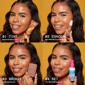 NYX PROFESSIONAL MAKEUP before and after portrait showing natural coverage boost