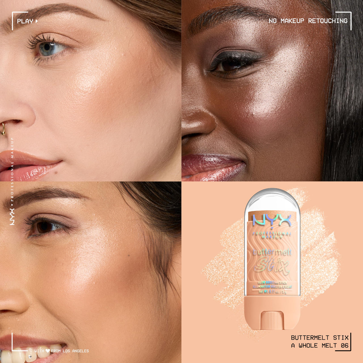 NYX PROFESSIONAL MAKEUP close-up of stick texture illustrating buttery glide