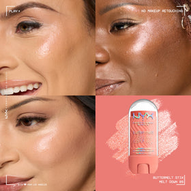 NYX Buttermelt open stick texture demonstrating smooth creamy glide