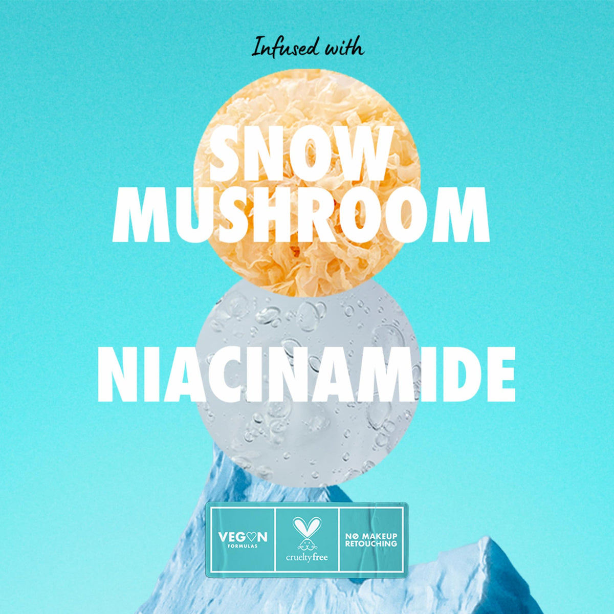NYX Face Freezie Snow Mushroom ingredient visual highlighting long hydration