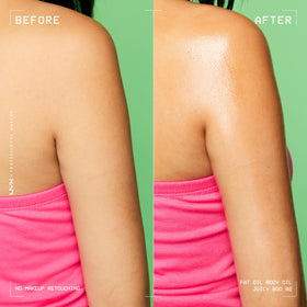 NYX PROFESSIONAL MAKEUP bottle paired with Fat Oil Body Lotion for layered longer-lasting scent