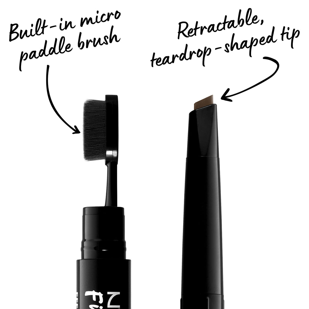 NYX PROFESSIONAL MAKEUP paddle brush close-up demonstrating easy fluffing benefit