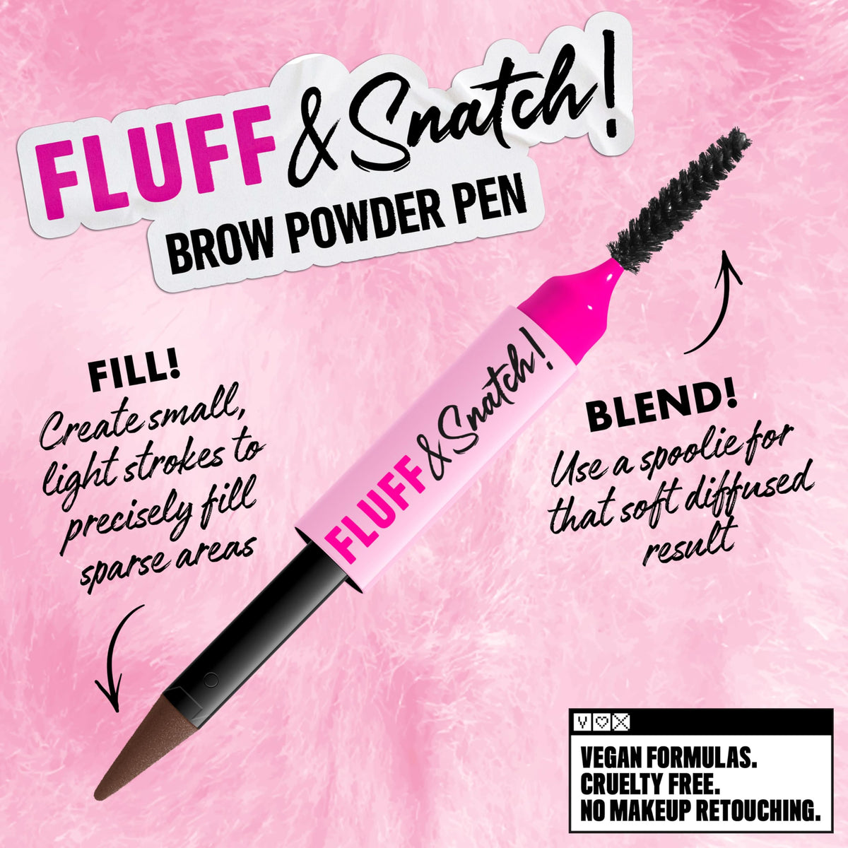 NYX PROFESSIONAL MAKEUP before and after brows showing natural fill benefit