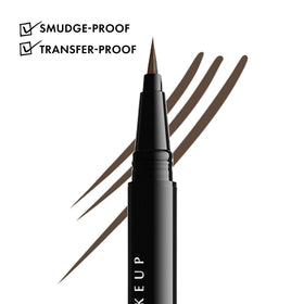 NYX PROFESSIONAL MAKEUP ash brown swatch on skin showing buildable tint