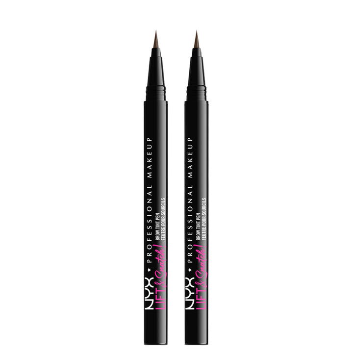NYX PROFESSIONAL MAKEUP front packaging showing pack of two pens and benefits