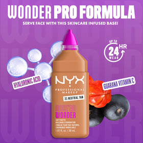NYX PROFESSIONAL MAKEUP texture close-up illustrating smooth, lightweight finish and fine coverage