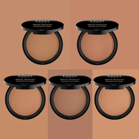 NYX PROFESSIONAL MAKEUP bronzer being applied to cheek showing natural contouring benefit