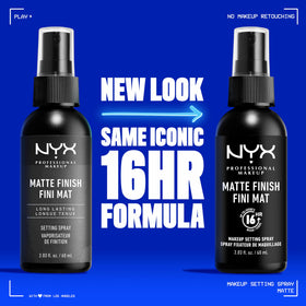 NYX PROFESSIONAL MAKEUP close-up nozzle demonstrating fine mist application