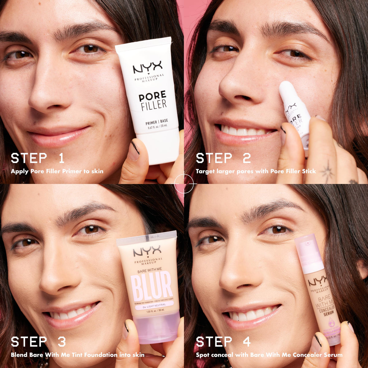 NYX PROFESSIONAL MAKEUP ingredients label highlighting silicone actives