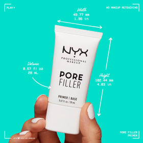NYX PROFESSIONAL MAKEUP primer beside makeup bag showing everyday use