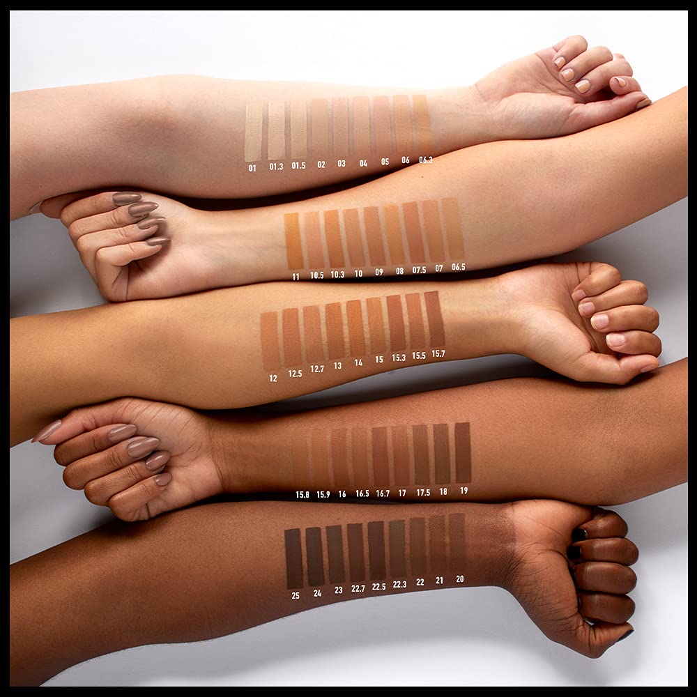 NYX PROFESSIONAL MAKEUP bottle held in hand to show size and travel-friendly benefit