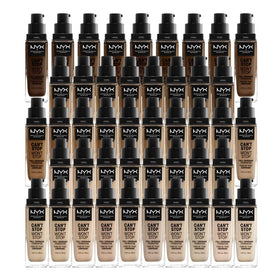 NYX PROFESSIONAL MAKEUP back label with ingredients and cruelty-free claim benefit