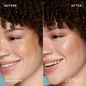 NYX PROFESSIONAL MAKEUP closeup of creamy Buttermelt texture highlighting smooth buttery glide