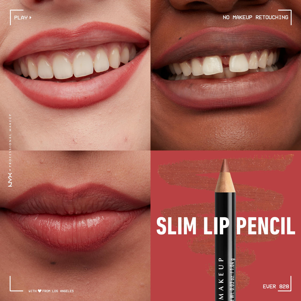 NYX PROFESSIONAL MAKEUP model applying lip liner for clean defined edges