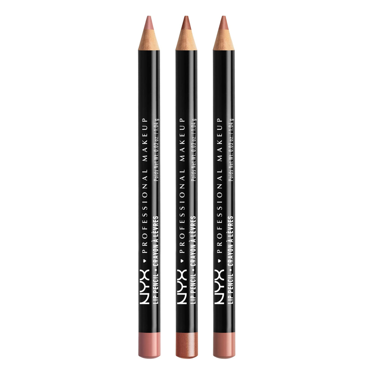 NYX PROFESSIONAL MAKEUP front packaging showing three slim lip liners and value