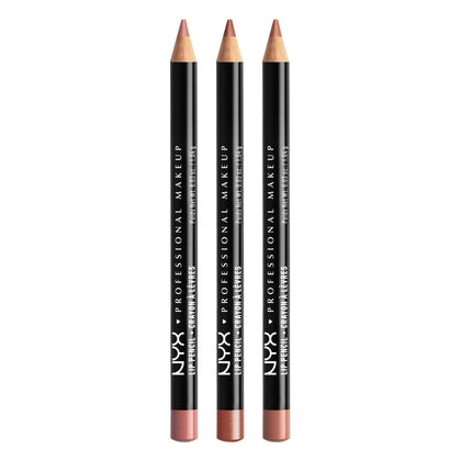 NYX PROFESSIONAL MAKEUP front packaging showing three slim lip liners and value