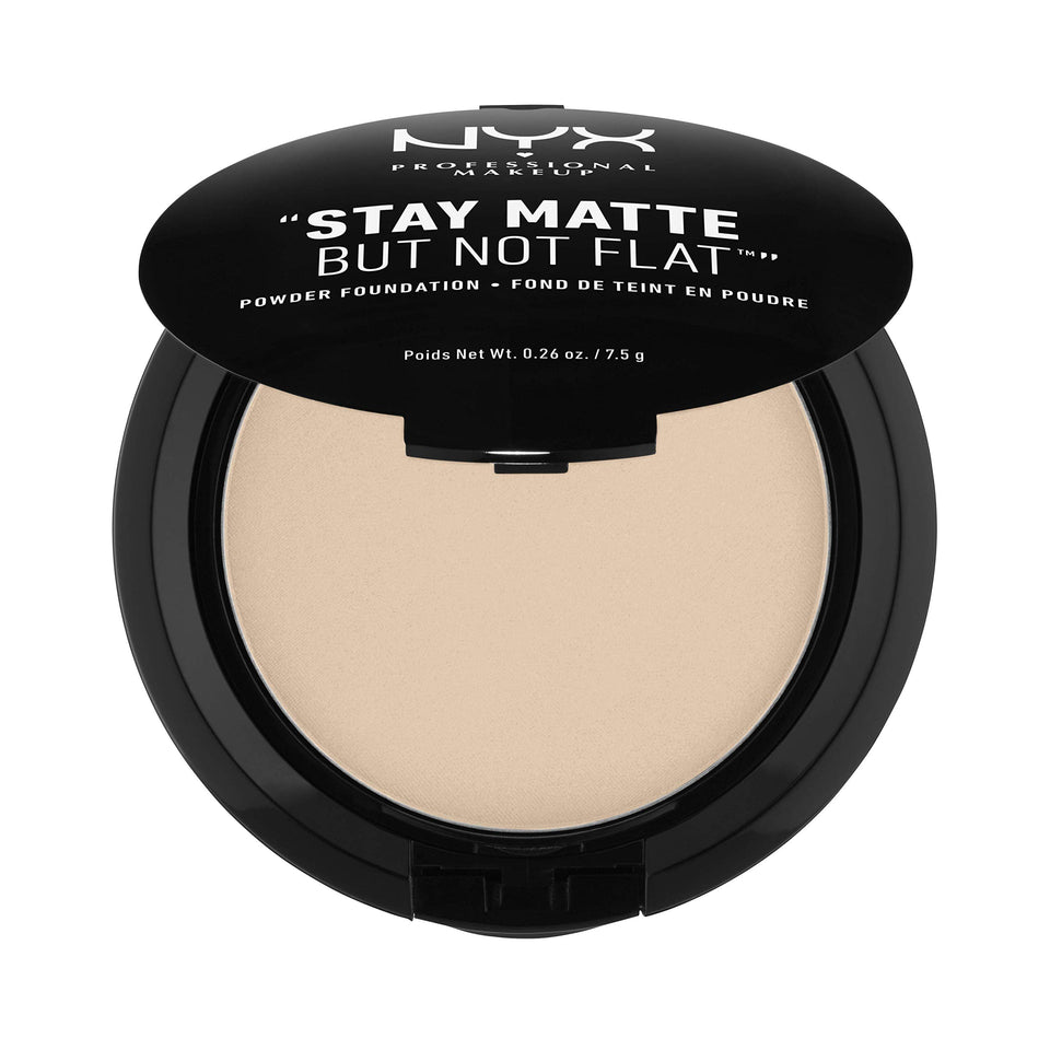 NYX PROFESSIONAL MAKEUP compact front view shows packaging and shade for easy selection