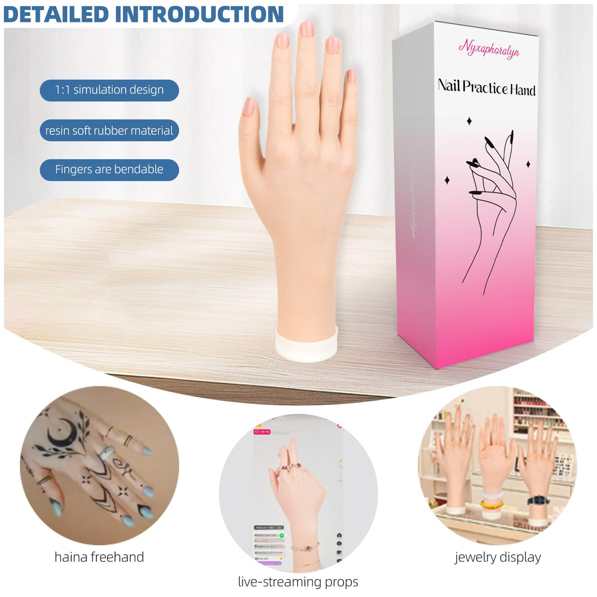 Nyxaphoralyn hand with cleaning supplies showing reusable, low-maintenance care