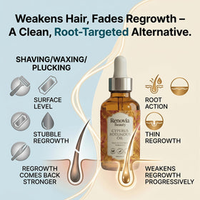 NYYQYYN Renovia used at bikini line illustrating safe, localized hair-reduction support