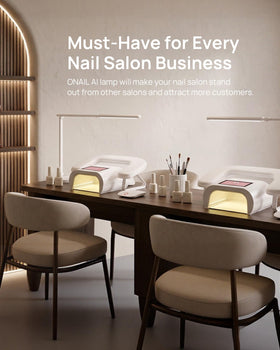 O NAIL lamp on salon station showing professional workflow and time-saving benefit
