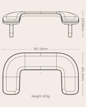 O NAIL non-slip weighted base detail providing secure placement and stability