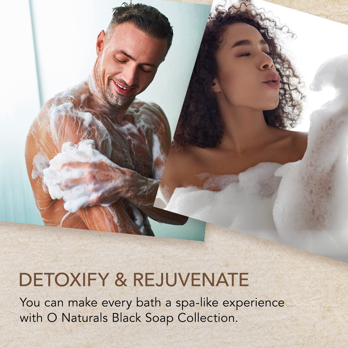 O NATURALS coffee exfoliating soap with visible granules for skin polishing
