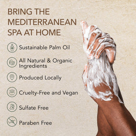 O NATURALS Dead Sea mud soap creating creamy lather for mineral-rich cleanse