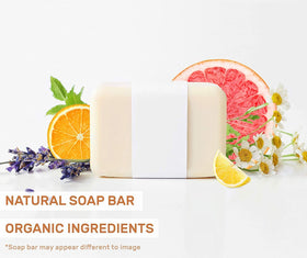 O NATURALS grapefruit bar foamy lather detail showing rich suds for gentle cleansing