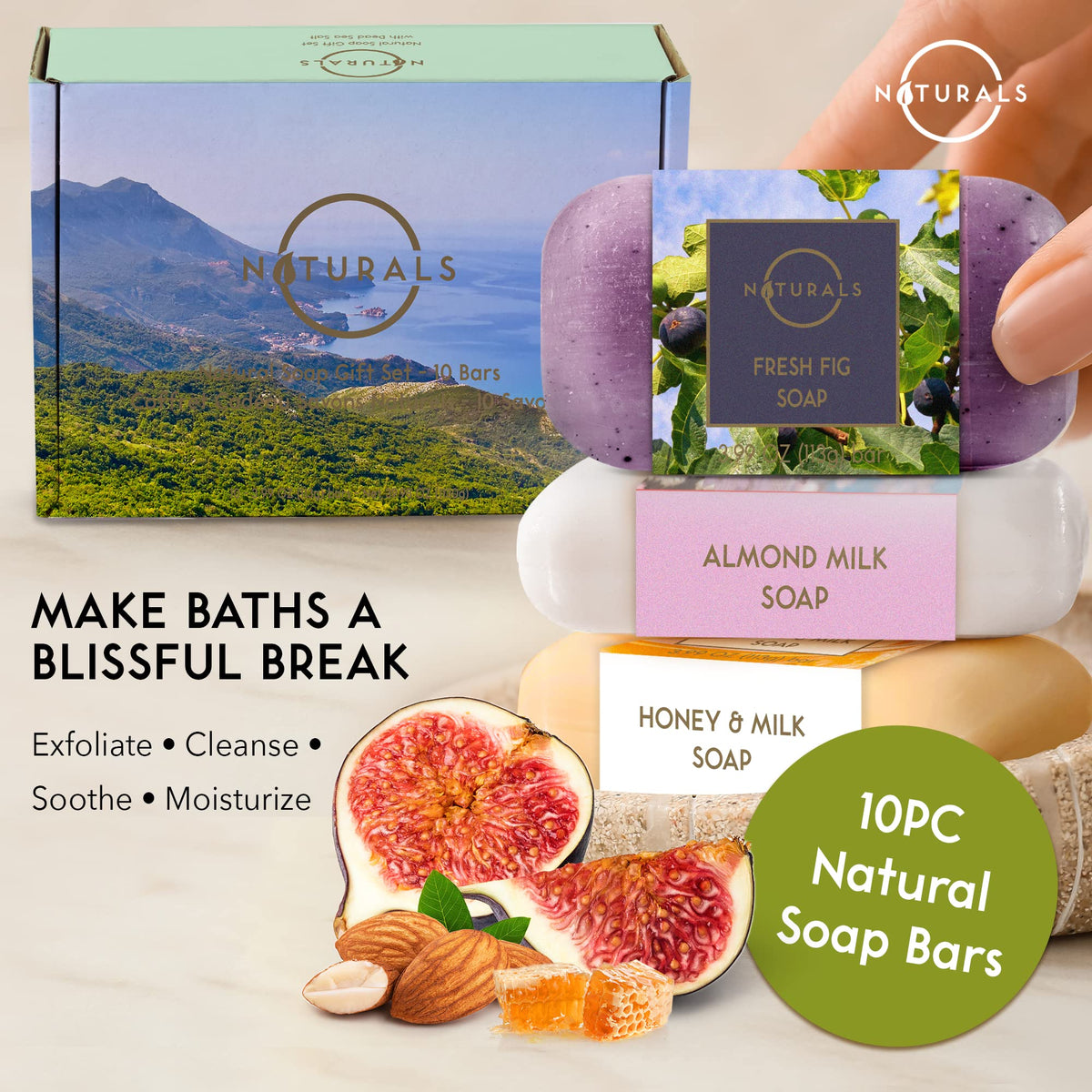 O NATURALS assorted bars neatly arranged showing variety and easy sampling benefit