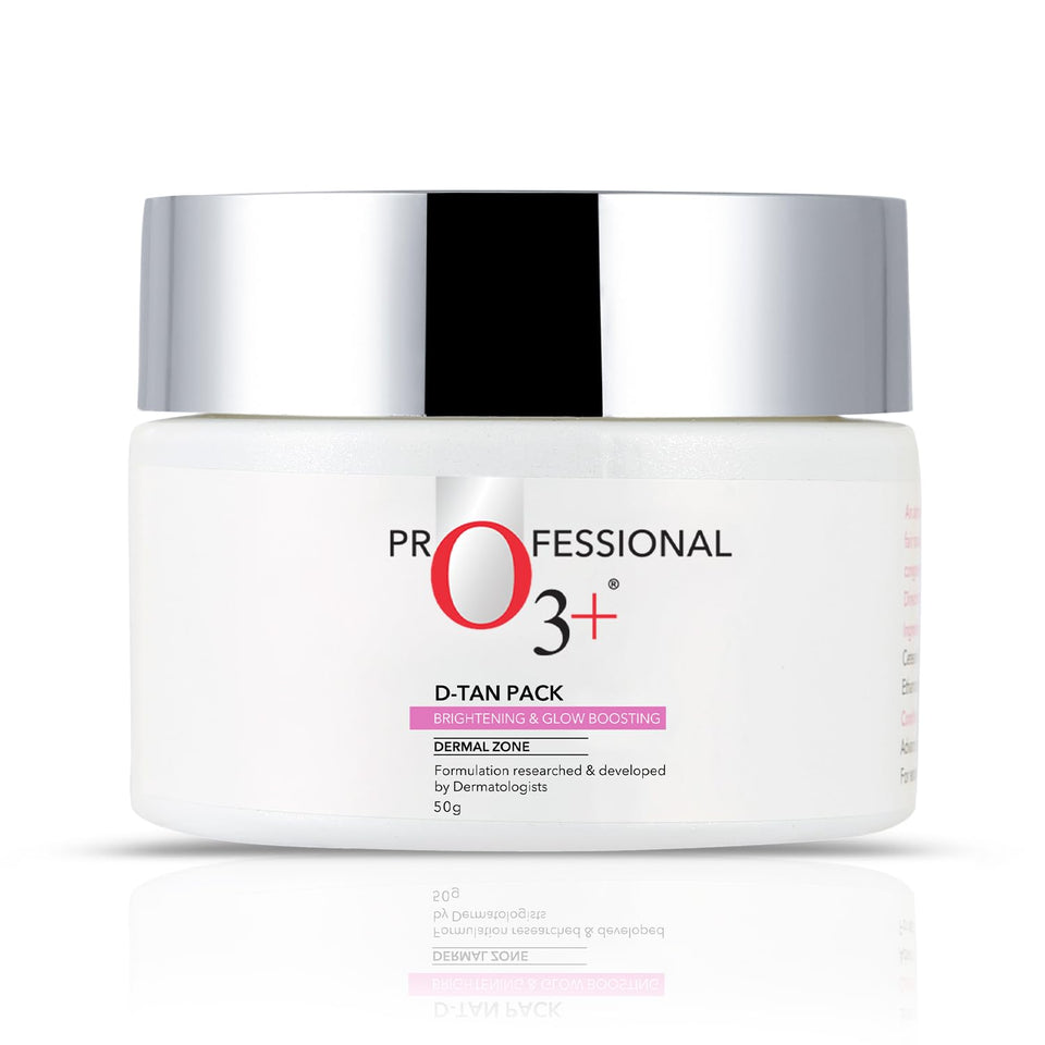 O3+ front packaging showing the 50g detan pack and clear labeling for quick identification